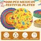 100 Pack 9 Inch Mexican Paper Plates Fiesta Dinner Plates Cinco De Mayo Disposable Tableware for Mexican Taco Tuesday Birthday Party Decorations Supplies(Classic)